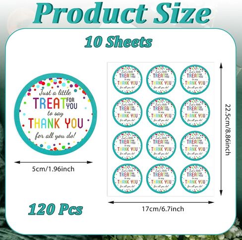 Thank You Stickers, 120Pcs Colorful Dots Clear Thank You Stickers, Waterproof Self-Adhesive Stickers for Packaging, Wedding Party Favors, Decor, 10 Sheets, 1.96 Inch in Saudi Arabia