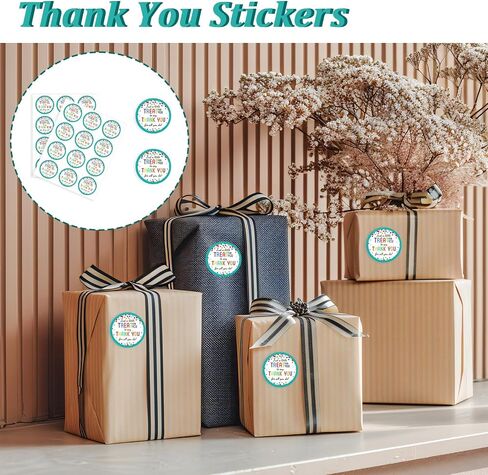 Thank You Stickers, 120Pcs Colorful Dots Clear Thank You Stickers, Waterproof Self-Adhesive Stickers for Packaging, Wedding Party Favors, Decor, 10 Sheets, 1.96 Inch in Saudi Arabia