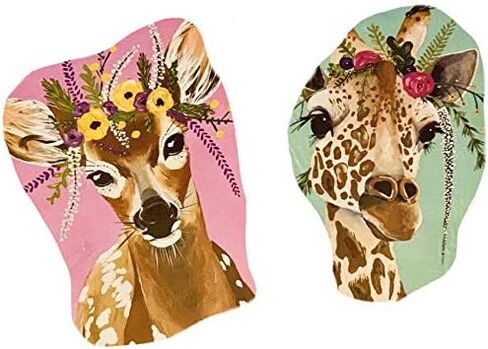 OCS Designs Flower Crown Animals Giraffe/Fawn Deer Notepads, Set of 2 in Saudi Arabia