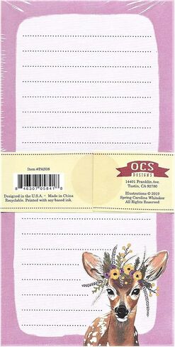 OCS Designs Flower Crown Animals Giraffe/Fawn Deer Notepads, Set of 2 in Saudi Arabia