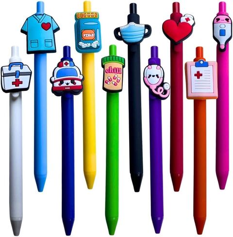 YJ PREMIUMS 10-Pack of Cute Nursing Pens with Heart, Syringe Designs in Black Ink - Versatile Writing Instruments for Nurses, Medical Assistants, Students in Saudi Arabia