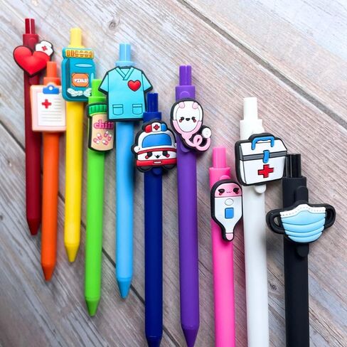 YJ PREMIUMS 10-Pack of Cute Nursing Pens with Heart, Syringe Designs in Black Ink - Versatile Writing Instruments for Nurses, Medical Assistants, Students in Saudi Arabia