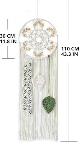 Boho Macrame Woven Wall Hanging, Dream Catcher, Handmade Bohemian Decor Decoration Art Craft for Bedroom Nursery Dorm Room in Saudi Arabia