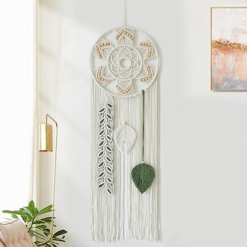 Boho Macrame Woven Wall Hanging, Dream Catcher, Handmade Bohemian Decor Decoration Art Craft for Bedroom Nursery Dorm Room in Saudi Arabia