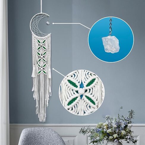 Boho Macrame Woven Wall Hanging, Dream Catcher, Handmade Bohemian Decor Decoration Art Craft for Bedroom Nursery Dorm Room in Saudi Arabia