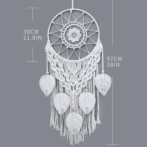 Boho Macrame Woven Wall Hanging, Dream Catcher, Handmade Bohemian Decor Decoration Art Craft for Bedroom Nursery Dorm Room in Saudi Arabia
