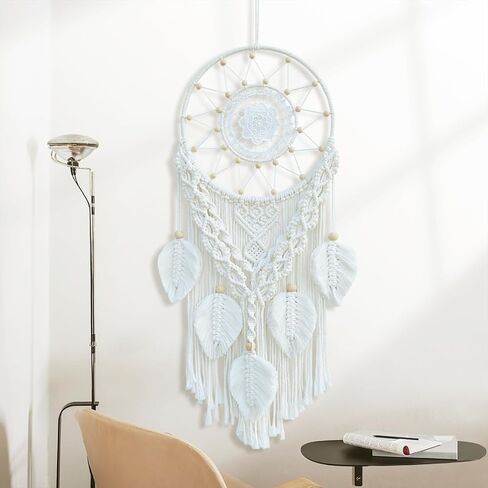 Boho Macrame Woven Wall Hanging, Dream Catcher, Handmade Bohemian Decor Decoration Art Craft for Bedroom Nursery Dorm Room in Saudi Arabia