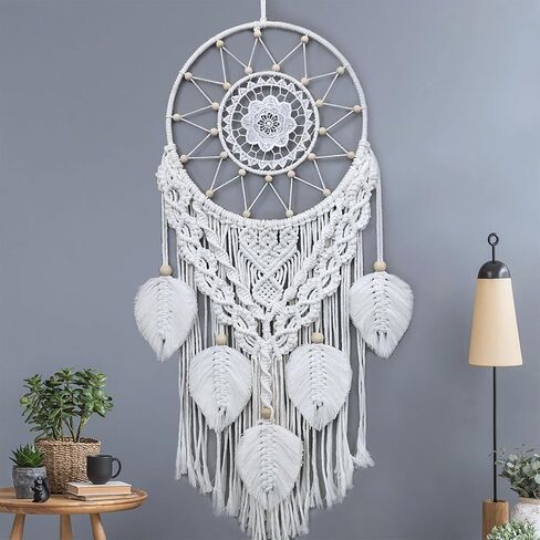 Boho Macrame Woven Wall Hanging, Dream Catcher, Handmade Bohemian Decor Decoration Art Craft for Bedroom Nursery Dorm Room in Saudi Arabia