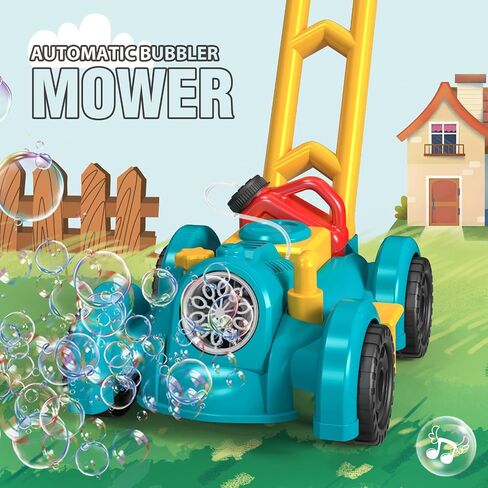 Bubble Lawn Mower for Toddlers,Bubble Machine with Lights,Bubble Maker Toys for Party Outdoor Wedding Birthday in Saudi Arabia