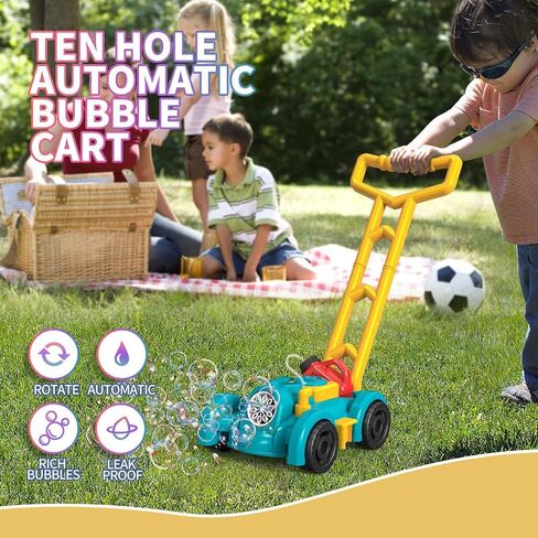 Bubble Lawn Mower for Toddlers,Bubble Machine with Lights,Bubble Maker Toys for Party Outdoor Wedding Birthday in Saudi Arabia
