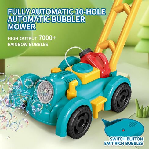Bubble Lawn Mower for Toddlers,Bubble Machine with Lights,Bubble Maker Toys for Party Outdoor Wedding Birthday in Saudi Arabia