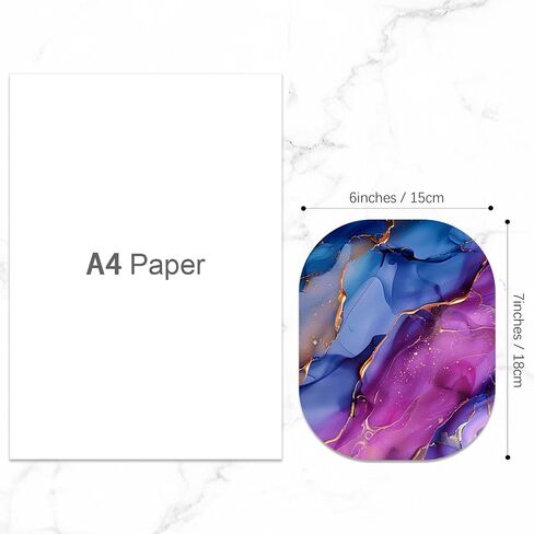 Small Mouse Pad, 6 x 7 Inch, Oval Mini Mouse Pad with Non-Slip Rubber Base for Laptop Wireless Mouse Keyboard Tray Mousepad, Marble Patterns in Kuwait