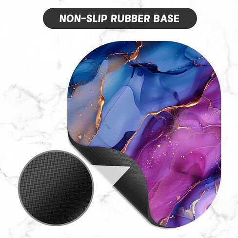 Small Mouse Pad, 6 x 7 Inch, Oval Mini Mouse Pad with Non-Slip Rubber Base for Laptop Wireless Mouse Keyboard Tray Mousepad, Marble Patterns in Kuwait