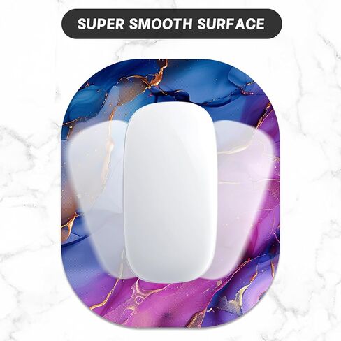 Small Mouse Pad, 6 x 7 Inch, Oval Mini Mouse Pad with Non-Slip Rubber Base for Laptop Wireless Mouse Keyboard Tray Mousepad, Marble Patterns in Kuwait
