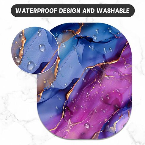 Small Mouse Pad, 6 x 7 Inch, Oval Mini Mouse Pad with Non-Slip Rubber Base for Laptop Wireless Mouse Keyboard Tray Mousepad, Marble Patterns in Kuwait
