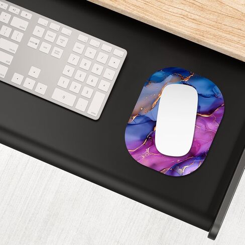 Small Mouse Pad, 6 x 7 Inch, Oval Mini Mouse Pad with Non-Slip Rubber Base for Laptop Wireless Mouse Keyboard Tray Mousepad, Marble Patterns in Kuwait