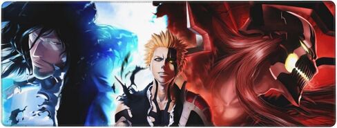 لوحة ماوس Bleach Anime، لوحة ماوس ألعاب ممتدة للمكتب بالكامل مقاس XXL، لوحة ماوس كبيرة للرسوم المتحركة، لوحة ماوس للكمبيوتر المحمول غير قابلة للانزلاق للمكتب والمنزل، سجادة مكتب بحواف مخيطة (31.4 بوصة × 11.7 بوصة) (D) in Saudi Arabia