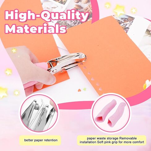 UCEC 3 Pack Hole Punch Shapes, Single Hole Punch,Mini Hole Puncher with Soft Grip, 0.2 Inch Star, 0.22 Inch Heart Hole, 0.25 Inch Circle Punch for DIY Craft Tag Clothing Ticket Scrapbook Tool in Saudi Arabia