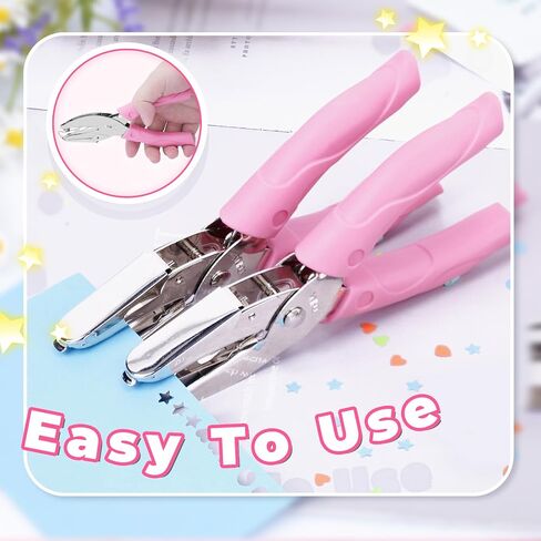 UCEC 3 Pack Hole Punch Shapes, Single Hole Punch,Mini Hole Puncher with Soft Grip, 0.2 Inch Star, 0.22 Inch Heart Hole, 0.25 Inch Circle Punch for DIY Craft Tag Clothing Ticket Scrapbook Tool in Saudi Arabia
