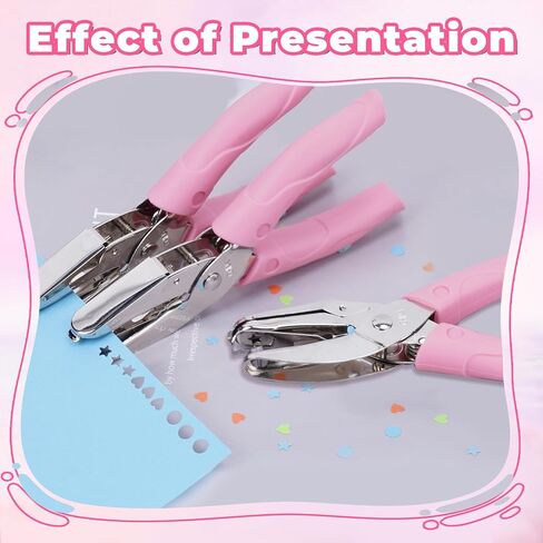 UCEC 3 Pack Hole Punch Shapes, Single Hole Punch,Mini Hole Puncher with Soft Grip, 0.2 Inch Star, 0.22 Inch Heart Hole, 0.25 Inch Circle Punch for DIY Craft Tag Clothing Ticket Scrapbook Tool in Saudi Arabia