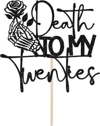 Death to My Twenties Cake Topper, Rip Twenties Decorations, Funeral Birthday Party Decor, Rip to My 20s, 30th Birthday Party Decorations, Black Glitter in Saudi Arabia