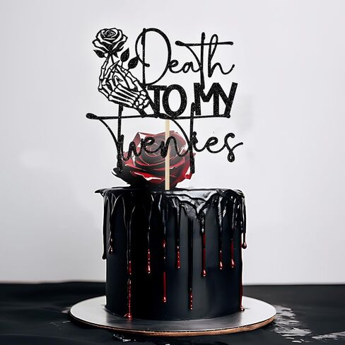 Death to My Twenties Cake Topper, Rip Twenties Decorations, Funeral Birthday Party Decor, Rip to My 20s, 30th Birthday Party Decorations, Black Glitter in Saudi Arabia