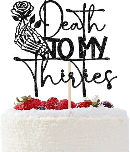 Death to My Twenties Cake Topper, Rip Twenties Decorations, Funeral Birthday Party Decor, Rip to My 20s, 30th Birthday Party Decorations, Black Glitter in Saudi Arabia