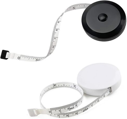 Tape Measure Measuring Tape for Body Fabric Sewing Tailor Cloth Knitting Vinyl Home Craft Measurements, 60-Inch Soft Fashion Retractable Scales Rulers for Body Weight Loss (Pure white and small white) in Saudi Arabia