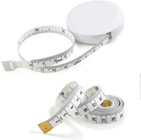 Tape Measure Measuring Tape for Body Fabric Sewing Tailor Cloth Knitting Vinyl Home Craft Measurements, 60-Inch Soft Fashion Retractable Scales Rulers for Body Weight Loss (Pure white and small white) in Saudi Arabia