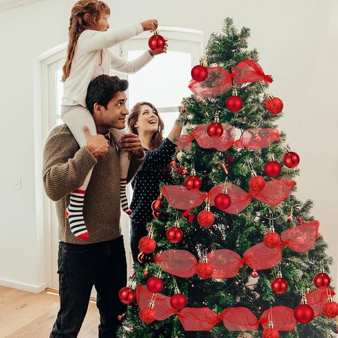 شريط شبكي من Leitee بطول 90 قدمًا لشجرة عيد الميلاد يتضمن 3 لفات من شريط معدني بعرض 10 بوصة، و24 قطعة زينة كرة عيد الميلاد و300 حبلا ربطة عنق لتزيين إكليل شجرة عيد الميلاد بنفسك (فضي) in Kuwait