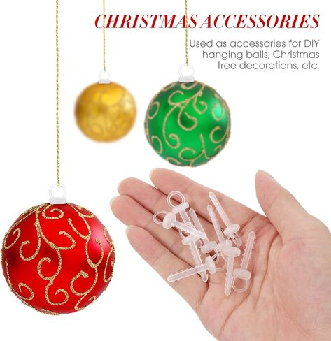 100pcs Round Christmas Ornament Caps Replacement: Plastic Christmas Ornament Hangers Caps, Foam Ball Hanger Caps, Christmas Ornament Caps, Christmas Tree Decorations Accessory Kit, Xmas Deco in Saudi Arabia