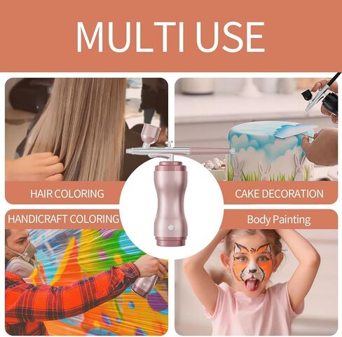 مجموعة فرشاة الهواء جوشير مع ضاغط لاسلكي - مجموعة فرش هواء عالية الضغط 48 رطل لكل بوصة مربعة قابلة لإعادة الشحن مع فوهة 0.3 مم وفرشاة تنظيف، للأظافر والمكياج والرسم in Kuwait