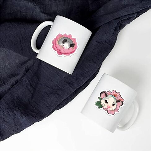 50Pcs Possum Sticker Costume Funny Opossum Water Bottle Stickers for Kids Vinyl Laptop Kids Stickers Pack, Kids Classroom Prizes for Elementary Students (Possum) in Saudi Arabia
