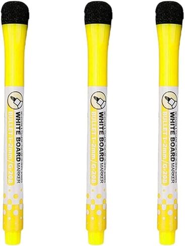 Jowxsx 3 Pcs Yellow Magnetic Whiteboard Pen Writing Drawing Erasable Board Marker Erasable Whiteboard Pen Dry Erase and Wet Erase Markers Markers and Highlighters Office Supplies in Saudi Arabia
