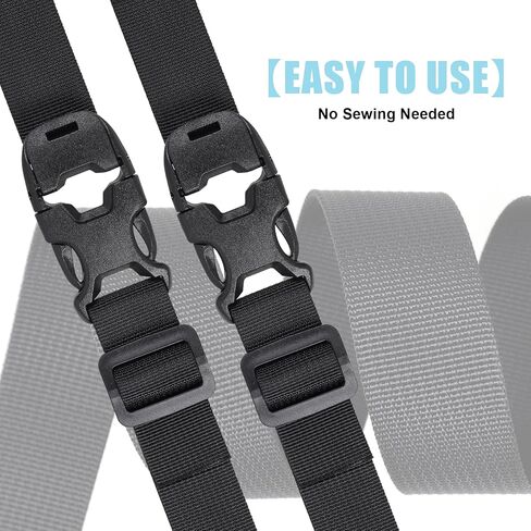 1'' Buckles & Straps Set: 7 Yards Hard-Wearing Nylon Straps 1 inch Wide, 6 Pcs Non-Slip Quick Side Release Buckle, 6 Pcs Tri-Glide Sliders, Available for DIY Heavy Duty No Sew, Black in Saudi Arabia