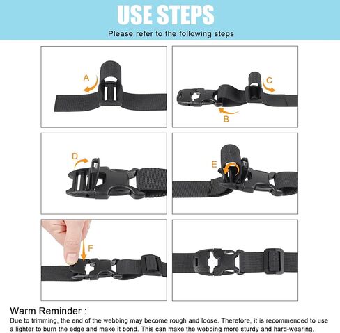 1'' Buckles & Straps Set: 7 Yards Hard-Wearing Nylon Straps 1 inch Wide, 6 Pcs Non-Slip Quick Side Release Buckle, 6 Pcs Tri-Glide Sliders, Available for DIY Heavy Duty No Sew, Black in Saudi Arabia