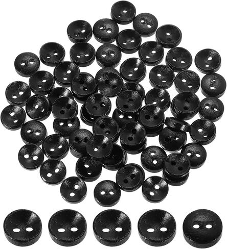 uxcell 100Pcs Wooden Buttons, 15mm(0.59 Inch) 2 Hole Round Wood Sewing Button Craft for Sewing DIY Craft Clothing, Brown in Saudi Arabia