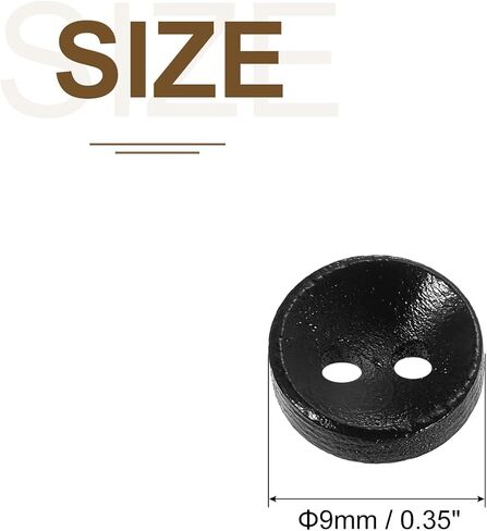 uxcell 100Pcs Wooden Buttons, 15mm(0.59 Inch) 2 Hole Round Wood Sewing Button Craft for Sewing DIY Craft Clothing, Brown in Saudi Arabia