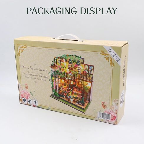 DIY Miniature House Kit Mini House Building Kit with LED Garden House Tiny House Kit with Dust Cover for Christmas Birthday Gifts for Adult in Saudi Arabia