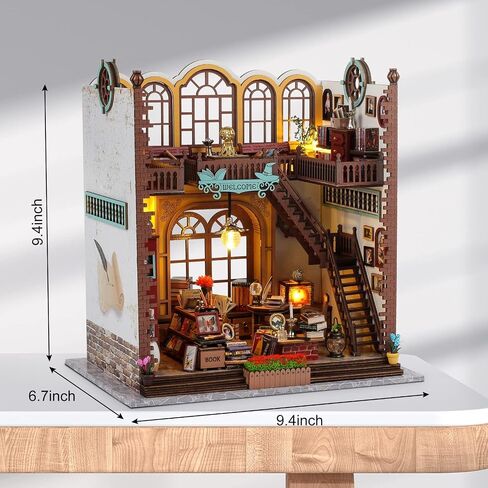 DIY Tiny House Making Kit, Handmade Crafts Kit for Adults, 3D Wooden Mini Doll House Kit with LED Light (Kelly's Pet Shop) in Saudi Arabia