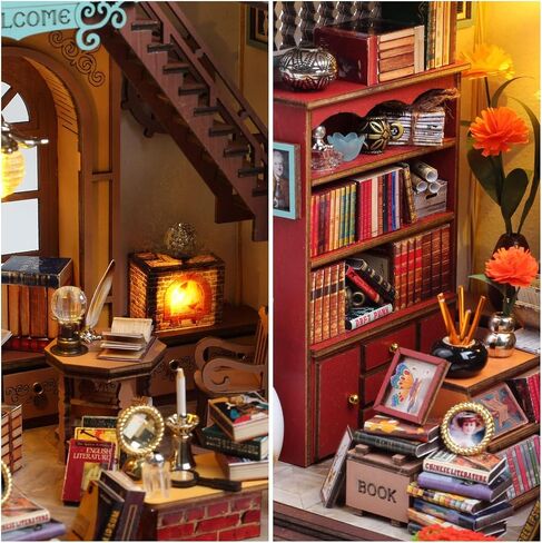 DIY Tiny House Making Kit, Handmade Crafts Kit for Adults, 3D Wooden Mini Doll House Kit with LED Light (Kelly's Pet Shop) in Saudi Arabia