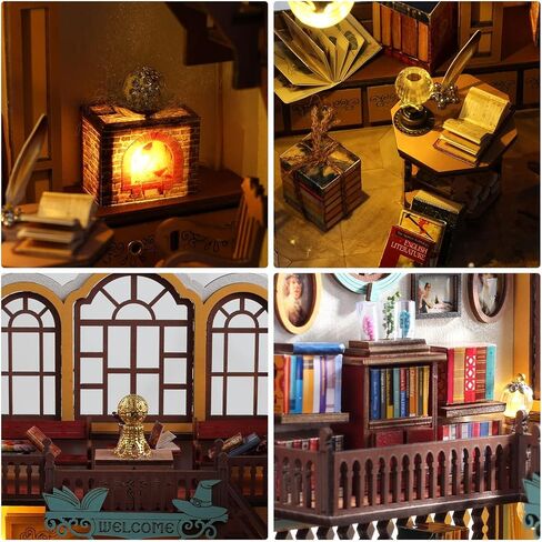 DIY Tiny House Making Kit, Handmade Crafts Kit for Adults, 3D Wooden Mini Doll House Kit with LED Light (Kelly's Pet Shop) in Saudi Arabia