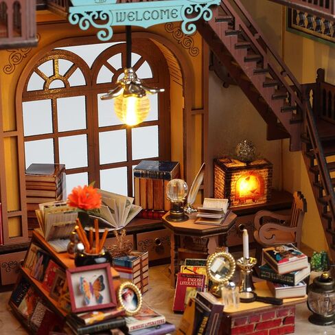 DIY Tiny House Making Kit, Handmade Crafts Kit for Adults, 3D Wooden Mini Doll House Kit with LED Light (Kelly's Pet Shop) in Saudi Arabia