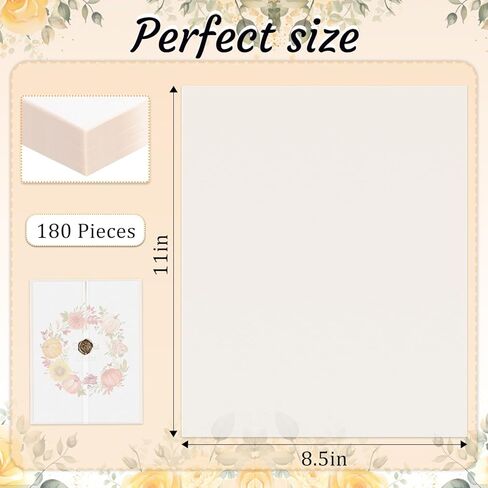 VOISEN 120Pack Vellum Jackets for 5x7 Invitations,115GSM Pre Folded Vellum Wraps, Wedding Birthday Invitation Vellum Paper, Transparent Wedding Invitation 5x7 Vellum Jackets in Kuwait