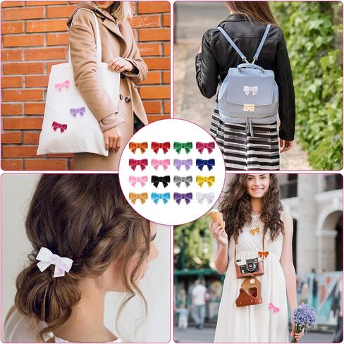 Mini Bow Patches, 16 Pieces Sequin Bow Patches for Crafts Shiny Iron on Applique Multicolor Embroidered Patches Small Bows Iron on Patches for Clothing Bags Jackets Hats DIY Crafts Decorations Making in Saudi Arabia
