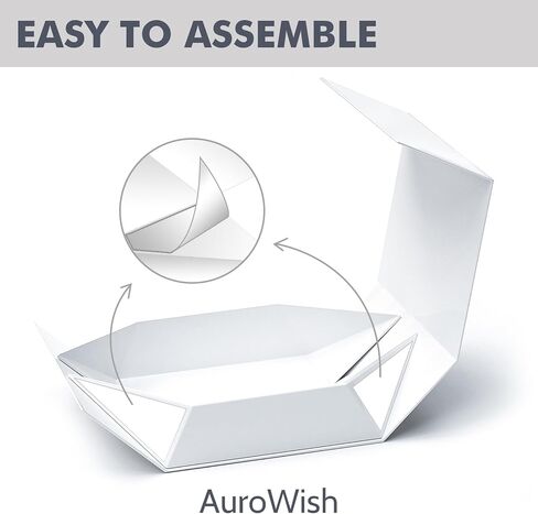AuroWish 3 Pack 7x7x3.5 Inches White Gift Boxes with Magnetic Lids for Presents, Gift boxes with Ribbon for Wedding, Christmas, Birthday, Mother's Day, Father's Day, Groomsman Proposal Box in Kuwait