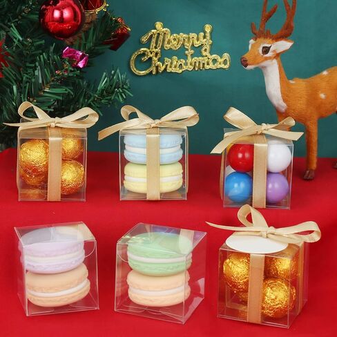 COTOPHER 35 Pcs Clear Boxes for Favors, 6x6x6 Inches Clear Gift Boxes PET Material Small Cake Boxes Plastic Small Gift Boxes with Lids, 6 Inch Cake Box for Wedding Favors Baby Shower in Kuwait