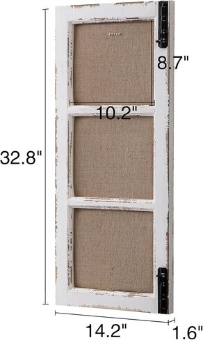 SOFE 32 Inch Long Linen Framed Bulletin Board, Creative Window Frame Wall Decor, Distressed White Fabric Pin Board, Narrow Farmhouse Message Board Decorative Vision Board/Memo Board in Saudi Arabia