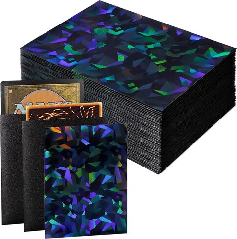 200pcs Holographic Card Sleeves, Holographic Diamond Standard Size Card Sleeves for Poke, MTG, Yu-gi-oh, Anime Cards in Saudi Arabia
