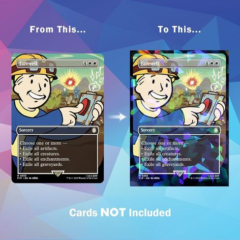 200pcs Holographic Card Sleeves, Holographic Diamond Standard Size Card Sleeves for Poke, MTG, Yu-gi-oh, Anime Cards in Kuwait